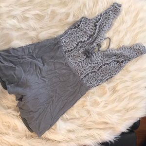 Lace up front Romper